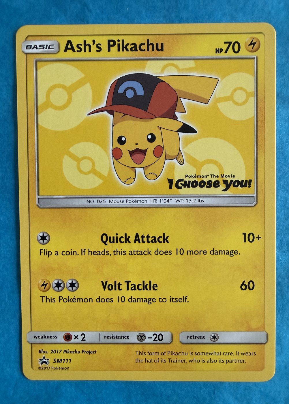 Ash's Pikachu, frente da carta