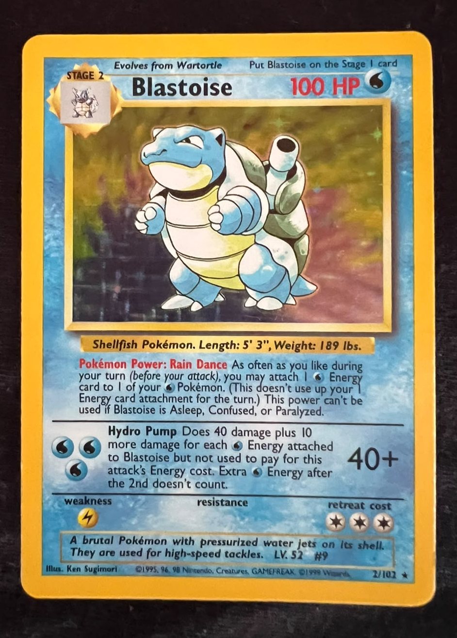 Blastoise, frente da carta