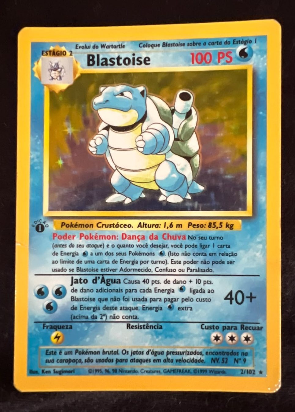 Blastoise, frente da carta