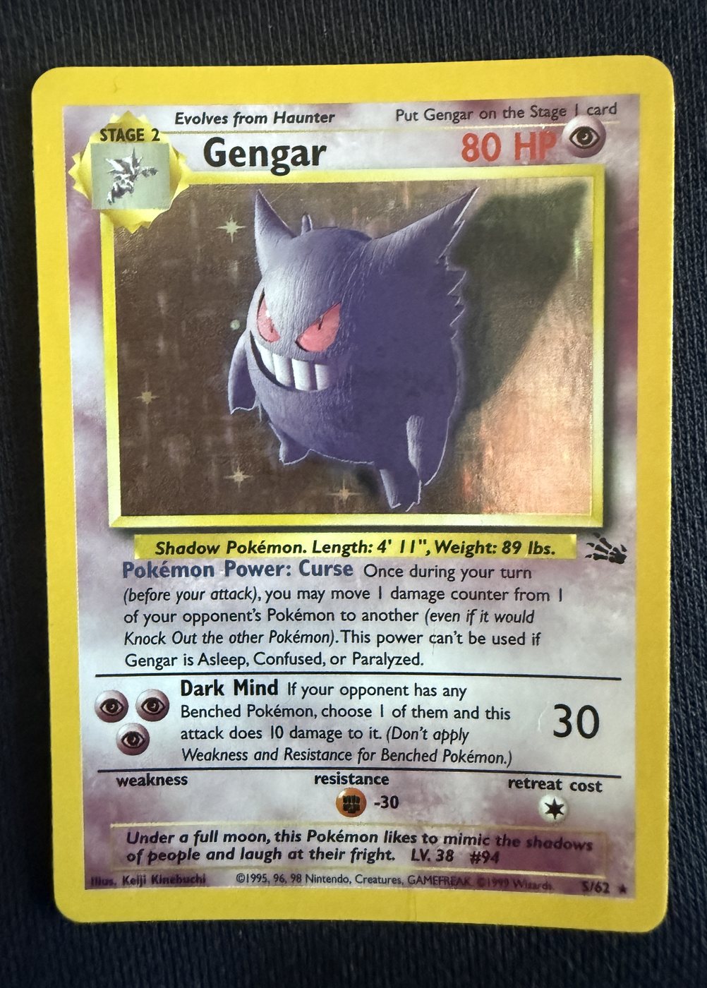 Gengar, frente da carta