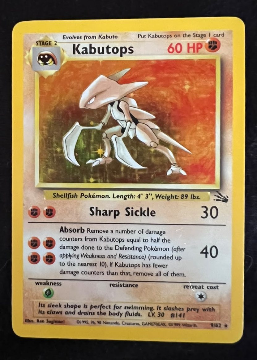 Kabutops, frente da carta