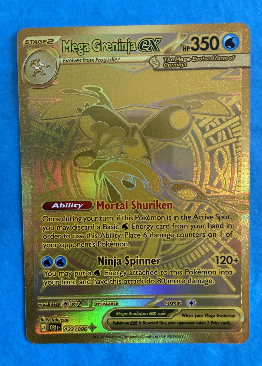 Mega Greninja ex, frente da carta