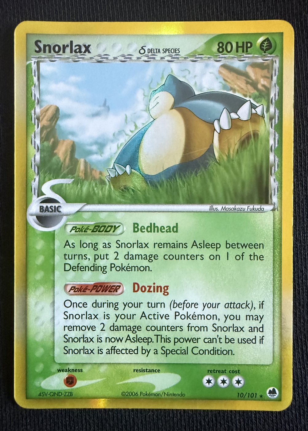 Snorlax δ, frente da carta