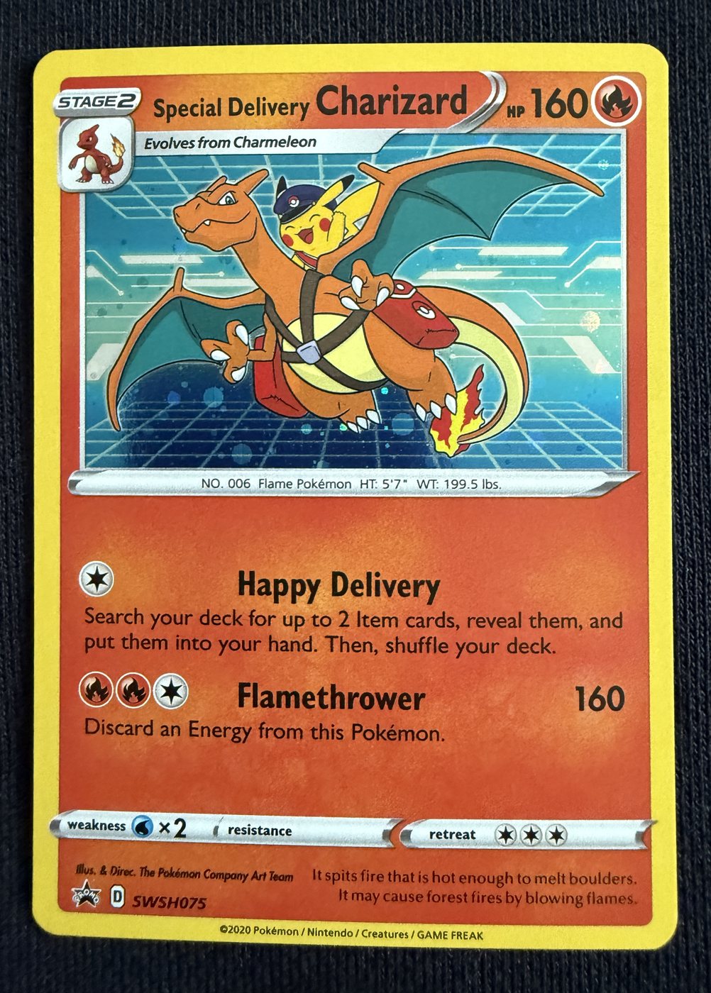Special Delivery Charizard, frente da carta