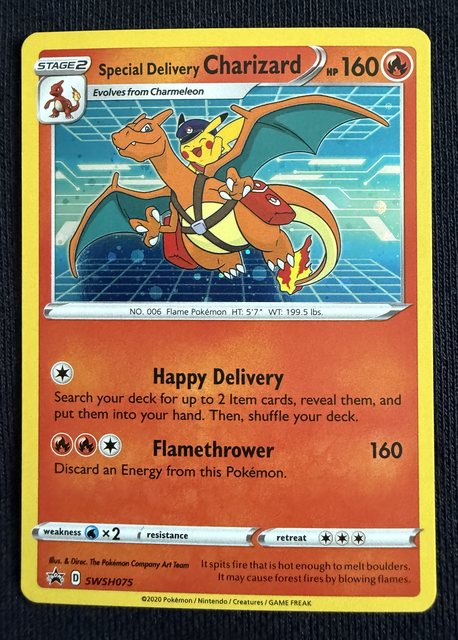 Special Delivery Charizard, frente da carta
