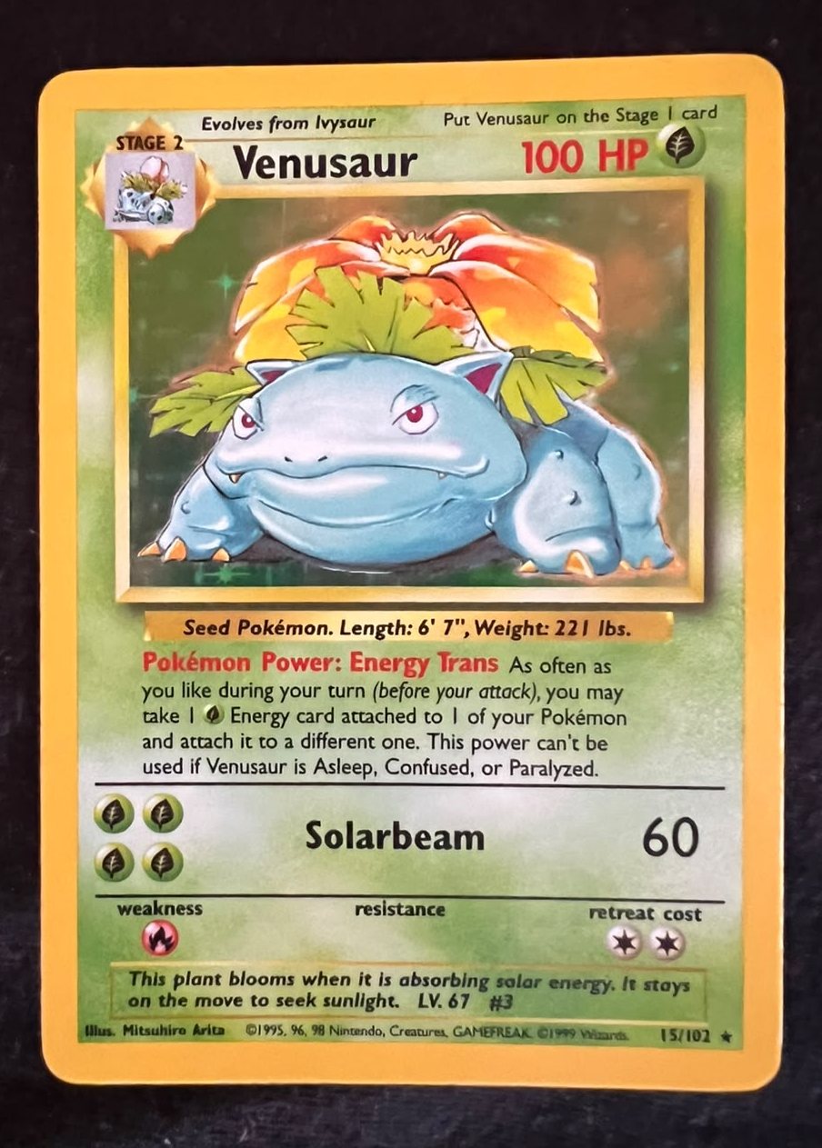 Venusaur, frente da carta